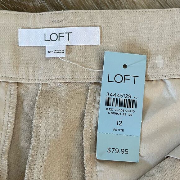 LOFT Versa Crepe Drape Pleated Relaxed Straight Pants Petite NWT - Picture 6 of 12